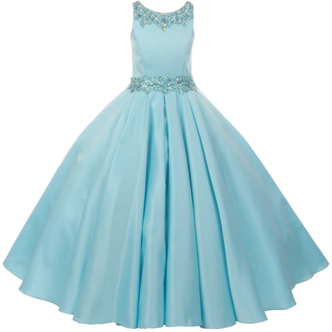ILLUSION NECKLINE WITH RAISED METALLIC FLOWERS ON BODICE
