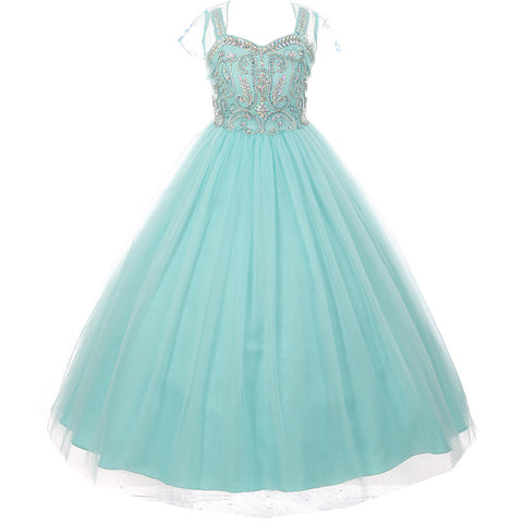 SEQUINS BEADED BODICE WITH CORSET BACK STYLE