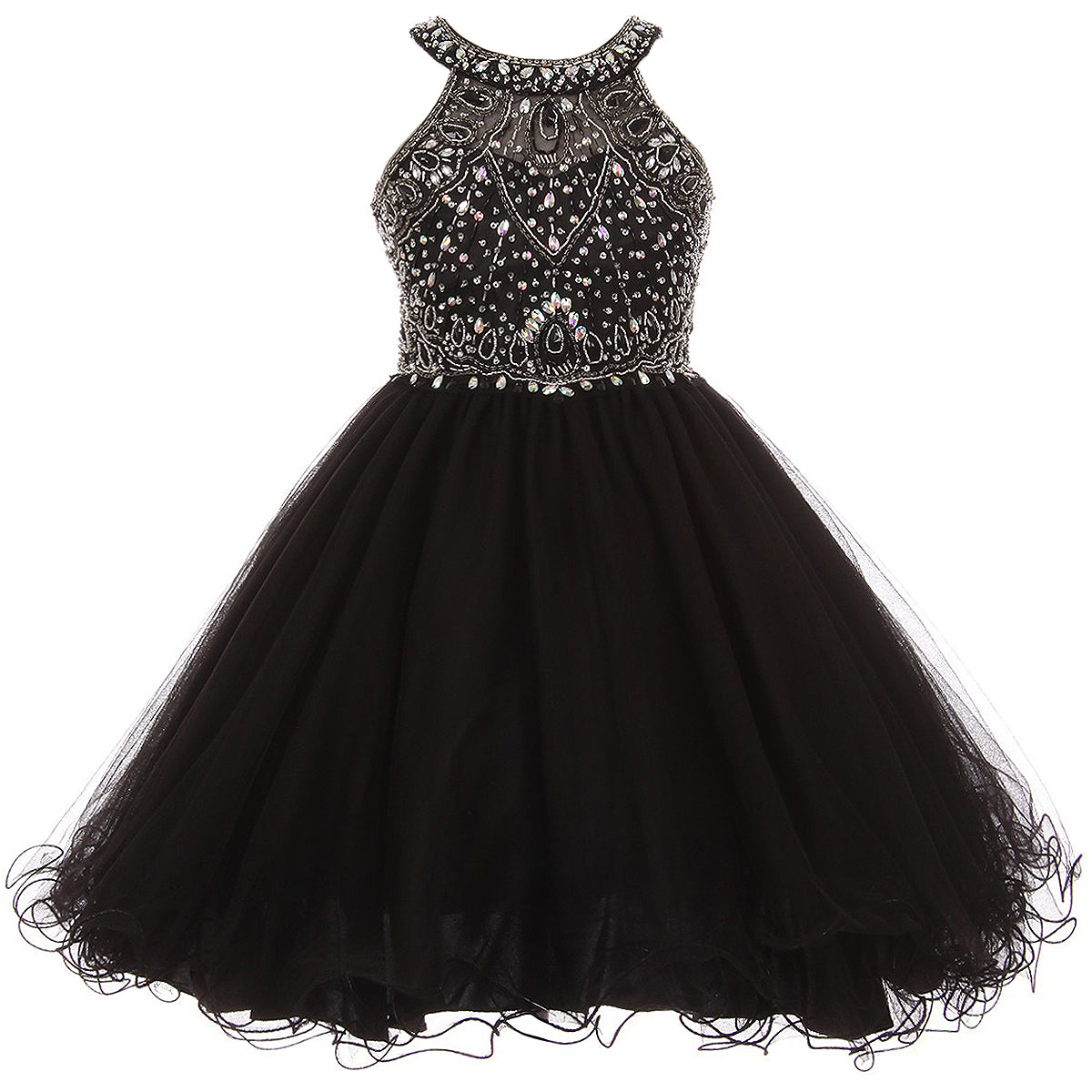 STUNNING RHINESTONES HALTER NECK WITH CORSET BACK