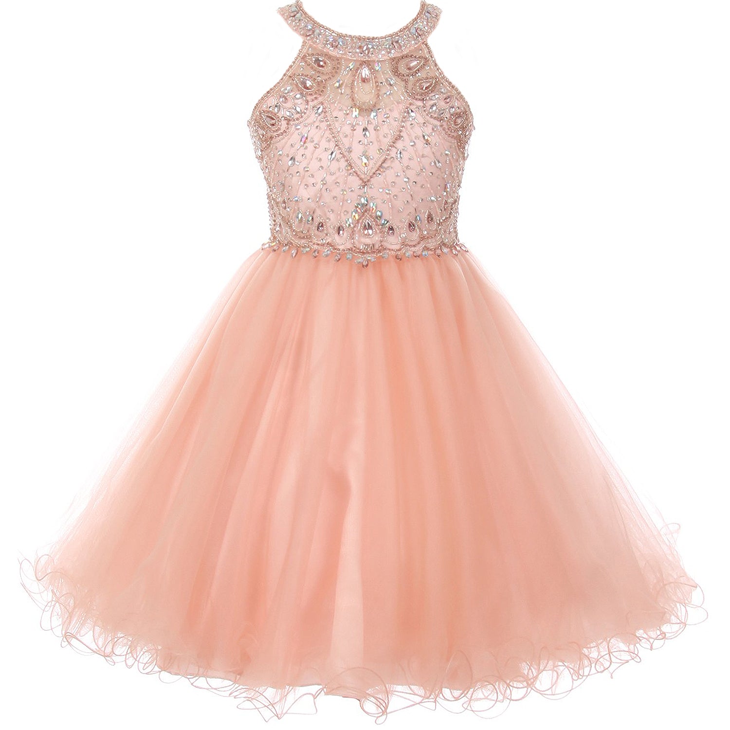 STUNNING RHINESTONES HALTER NECK WITH CORSET BACK