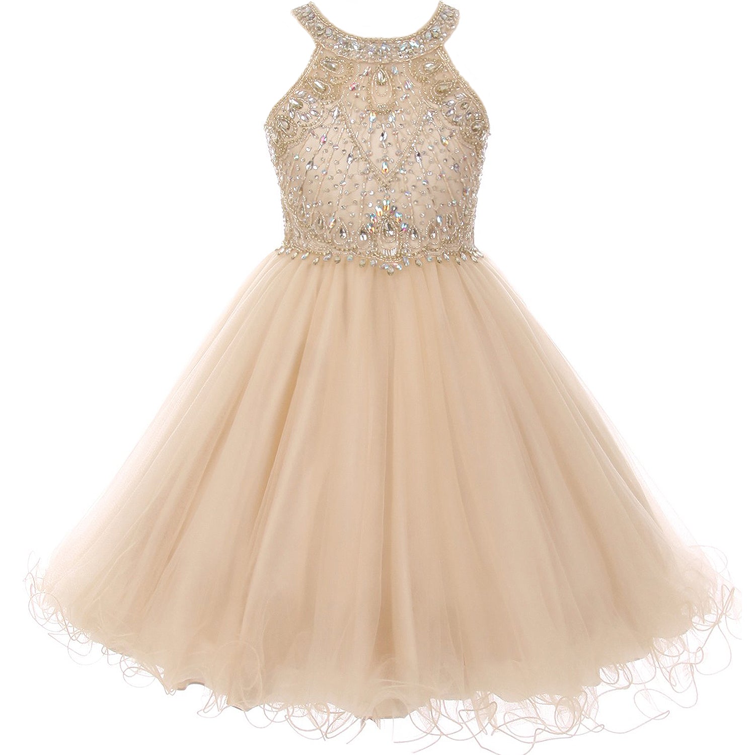 STUNNING RHINESTONES HALTER NECK WITH CORSET BACK