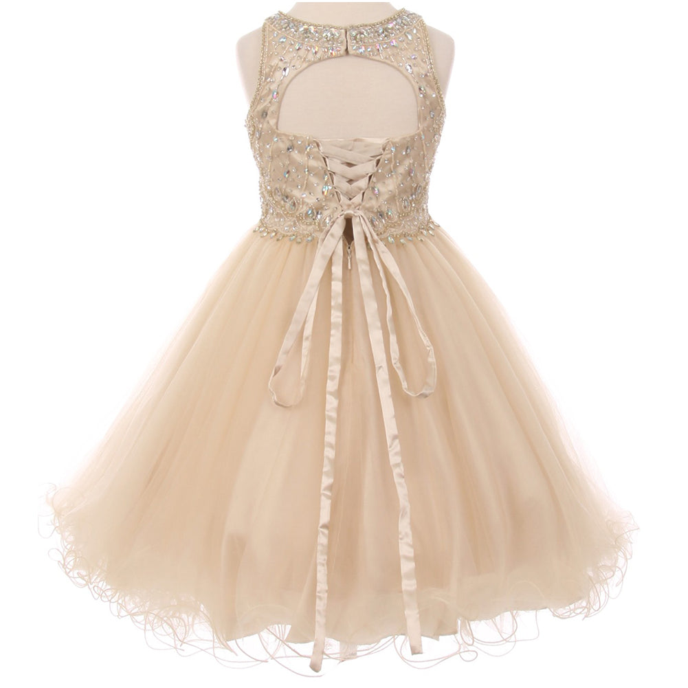 STUNNING RHINESTONES HALTER NECK WITH CORSET BACK