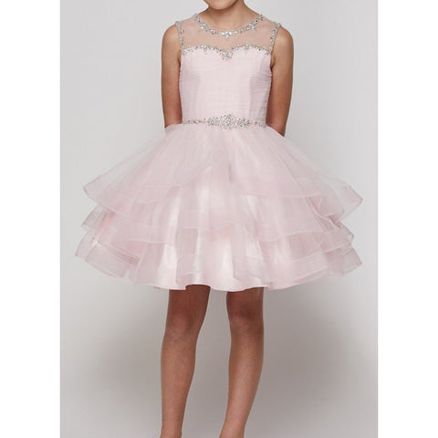 FULL LENGTH JEWEL BEADED ILLUSION RUFFLE MESH SKIRT