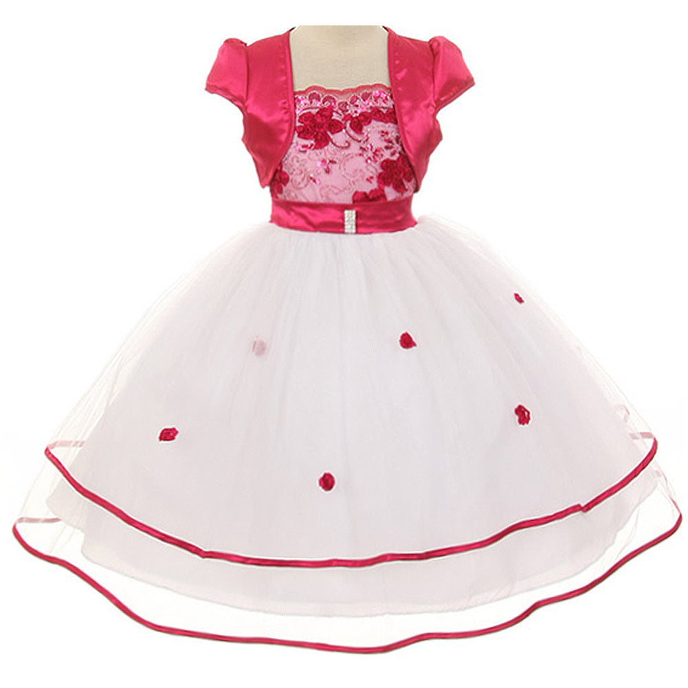 FLORAL LACE BODICE WITH MATCHING BOLERO