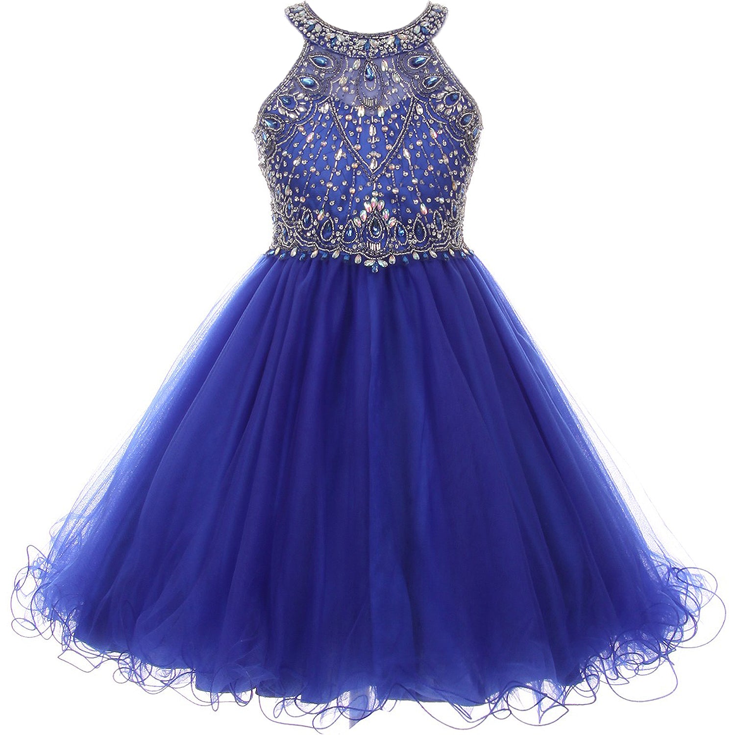 STUNNING RHINESTONES HALTER NECK WITH CORSET BACK