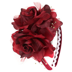 SATIN AND ORGANZA FLOWERS HAIRBAND FOR GIRLS