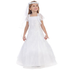 A-LINE ORGANZA DRESS ACCENTED WITH FLORAL DECORATED CAVIAR