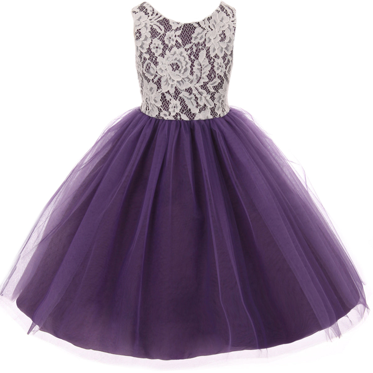 LACE BODICE WITH FOUR LAYERS ILLLUSION TULLE SKIRT