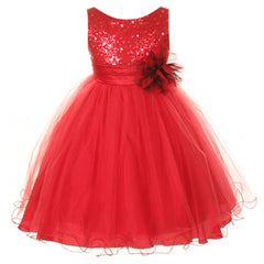 GLITTER SEQUINED BODICE WITH DOUBLE LAYERED ILLUSION TULLE