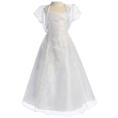 A-LINE ORGANZA DRESS ACCENTED WITH FLORAL DECORATED CAVIAR