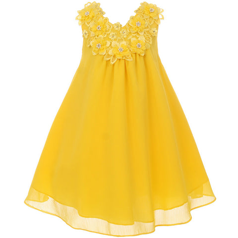 BUTTERFLY DESIGN TWO TONE ORGANZA DRESS WITH SATIN BOW AND SASH